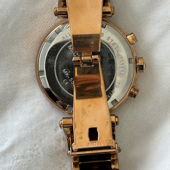 Michael Kors Parker Rose Gold Dial Two Tone Steel Strap Watch for Women - MK5538 - Picture 8 of 12